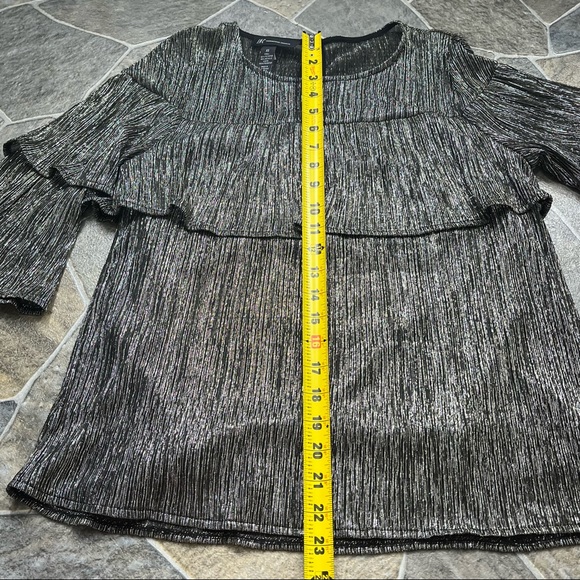 INC International Concepts Spring Romance Metallic Ruffle Top - Picture 8 of 9